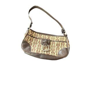Etienne Aigner Monogram Canvas & Leather Brown/Beige Shoulder Bag